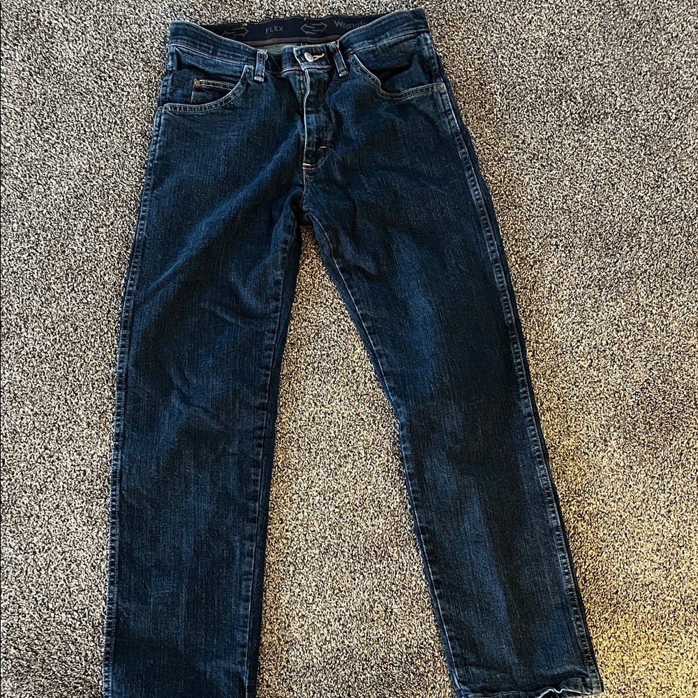 Wrangler Men's Dark Blue Straight Jeans